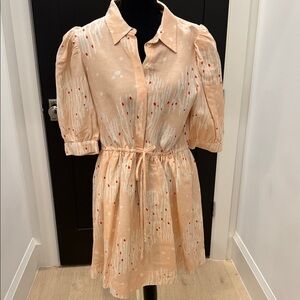 Hunter Bell Peach Mini Dress with Red and White Details